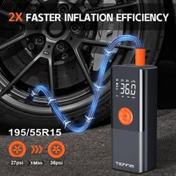 Tire Inflator Portable Air Compressor with Digital Pressure Gauge, 12V Smart Air Pump for Car Tires, Motorcycle, Electric Bike, Bicycle, Sports Balls 