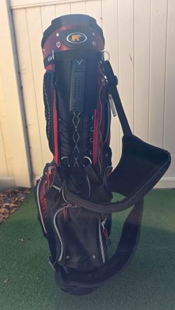 Premium Jack Nicklaus "Golden Bear" Golf Stand Carry Bag (Black/Red w/ Cooler)