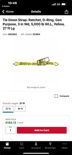 3”x 27’ Tiedown Straps