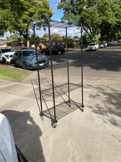 Shelf with casters dim 48”x18”x76”