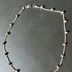 TAHITIAN STRAND PEARL NECKLACE 16” SIVER 