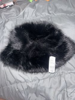 Black Fuzzy Bucket Hat