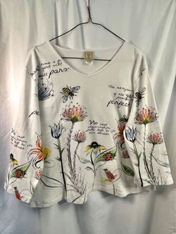 Jess and Jane floral top with rhinestones