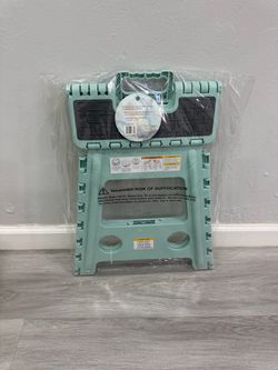 Brand New Tahari Home Folding Step Stool - Mint Green & Grey