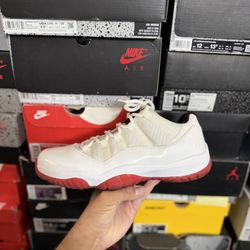 Jordan White/Red 11 Lows size 10  USED But Clean 