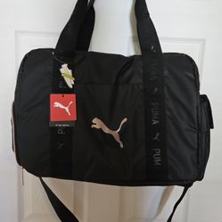 PUMA 18" Golf* Duffle Bag - Black w/Rose Gold Insignias & Zipper