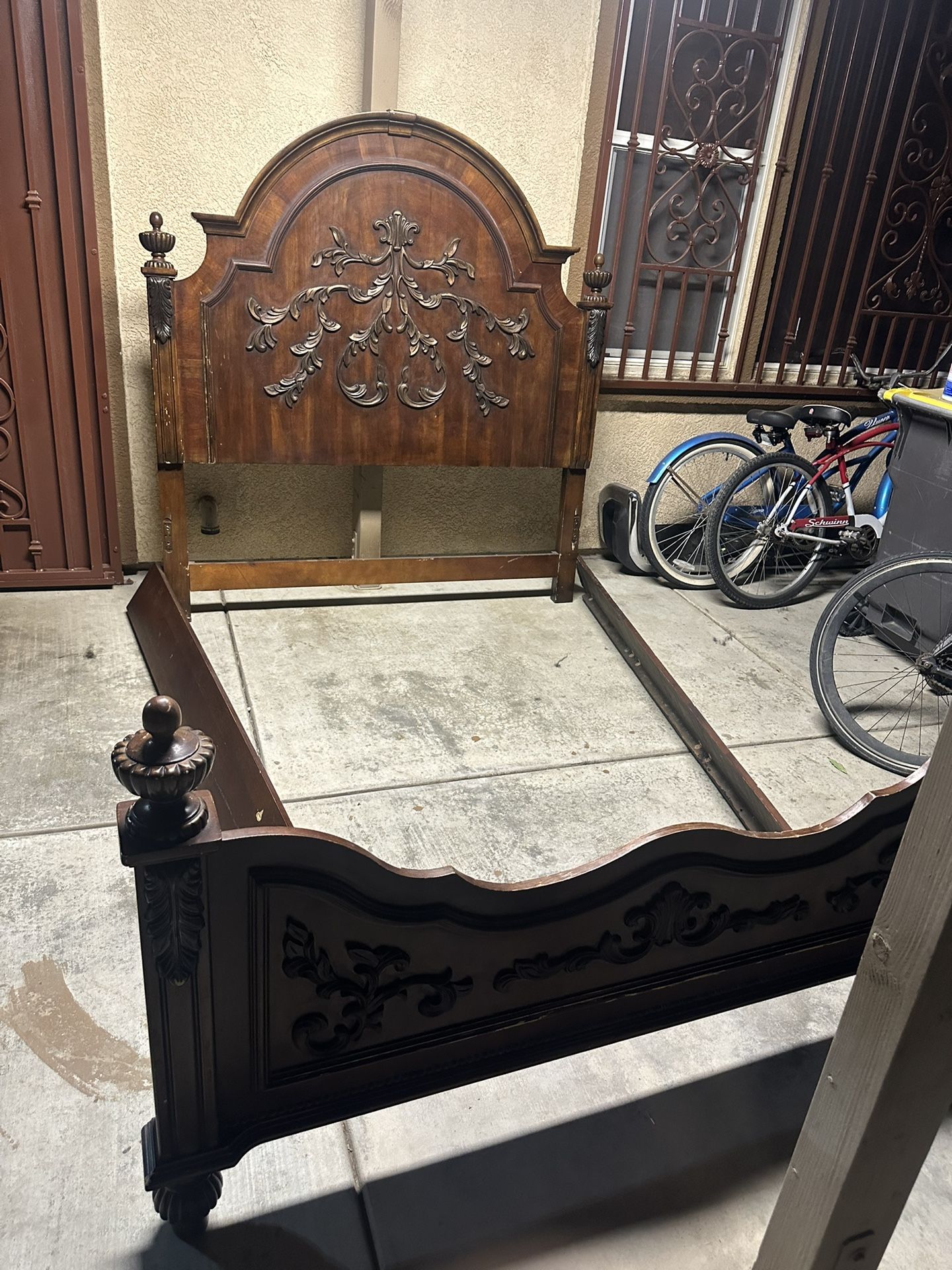 Antique Headboard And Footboard Set