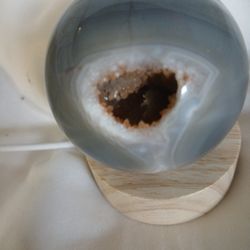Natural Orca Agate Druzy Hollow Sphere Crystal Great for Healing Energy (sp0007)