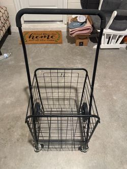 Black Wire Rolling Shopping Cart