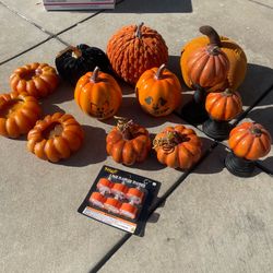Halloween decoration artificial pumpkins and candles