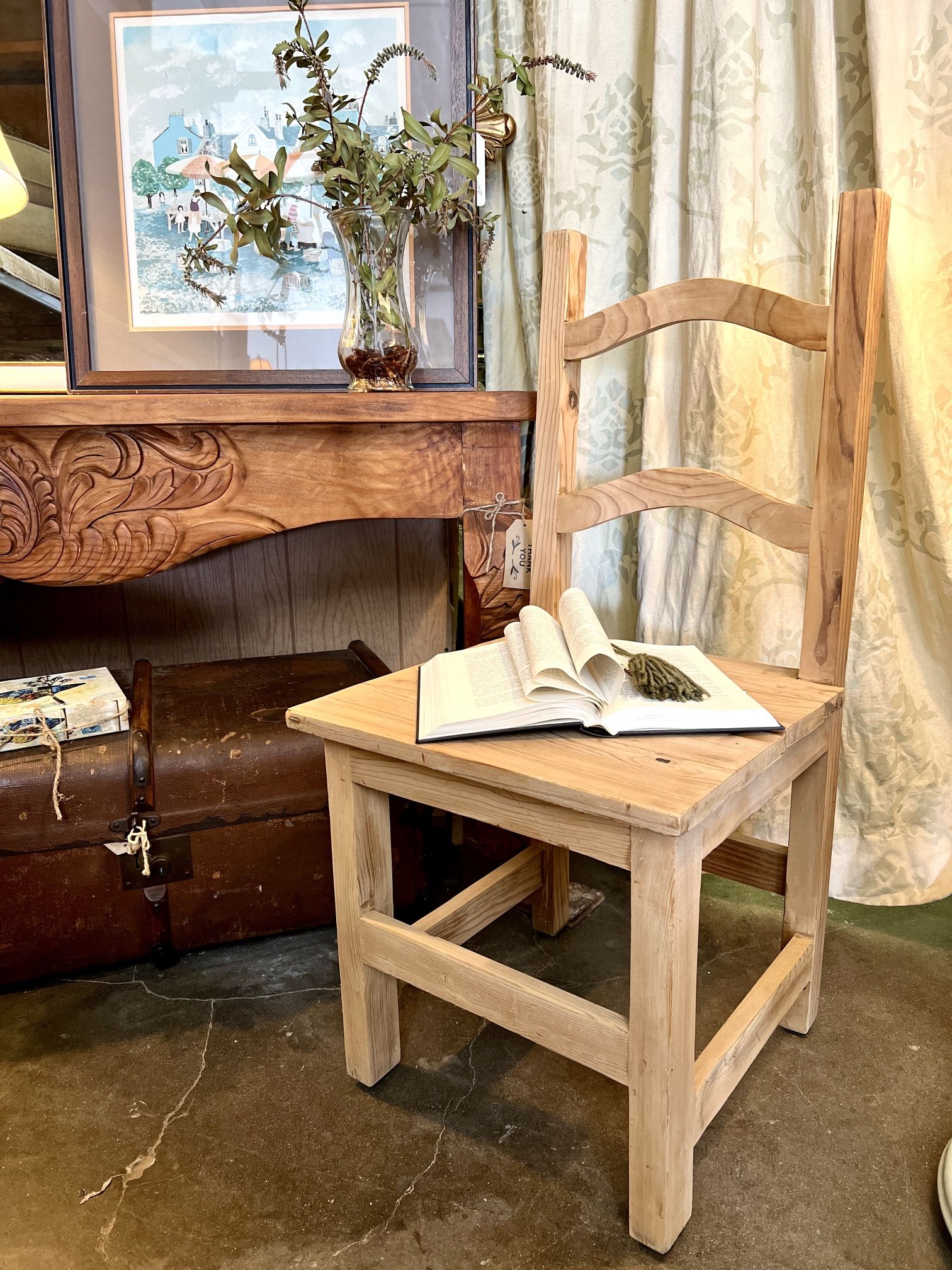 CUTE PRIMITIVE PINE HAND MADE CHAIR