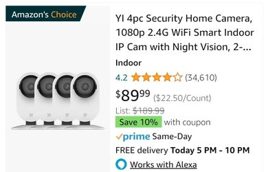 YI 1080p Home Camera Family 4 Pack