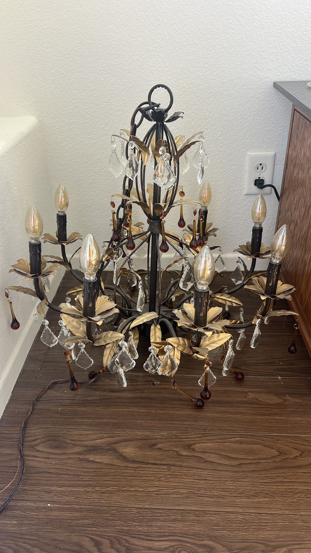 Amber And Leaf Chandelier