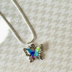 Sterling Silver Butterfly Necklace 