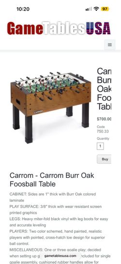 Carrom foosball table