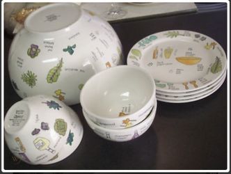 9PC SALAD DAYS BOWL PLATE SET URSULA DODGE SIGNATURE