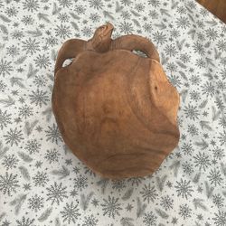 Sea Turtle Wood Hand Carved Bowl 