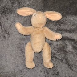 Vtg 1988 TY 1st Gen Jointed Plush Bunny Rabbit Tan Brown Stuffed Animal 11"