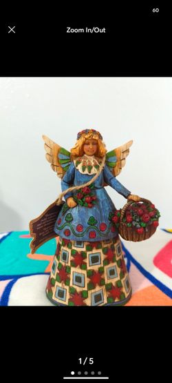 Jim Shore Angel Figurine with Flower Basket