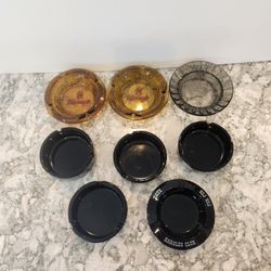 8 Vintage Casino Glass Ashtrays