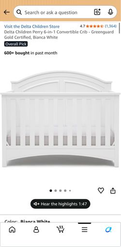 Crib Brand New Grey