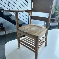 Refinished Antique Oak School Chair Desk – Quartersawn Oak