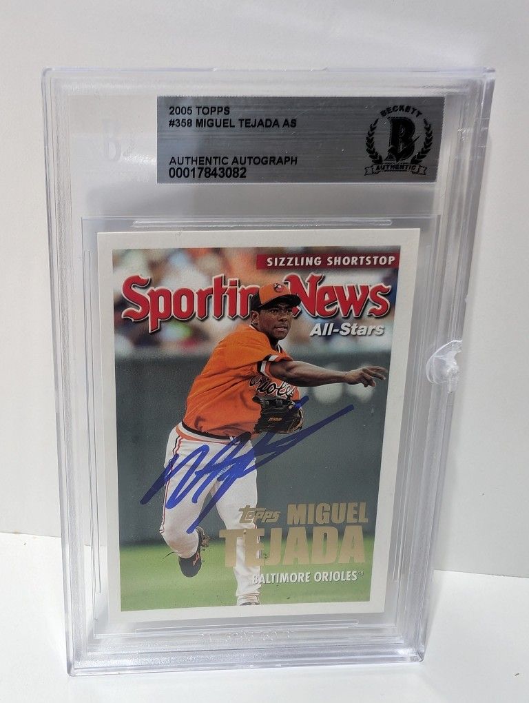 2005 Topps #358 Miguel Tejada AS Signed Beckett Authenticated Orioles Card