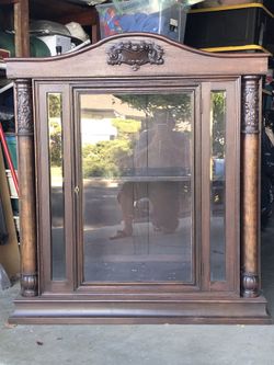 Vintage Antique Mahogany China Cabinet 