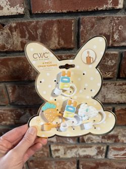 Set of four (4) Easter straw toppers