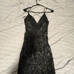 Black Sequin Prom Dress 