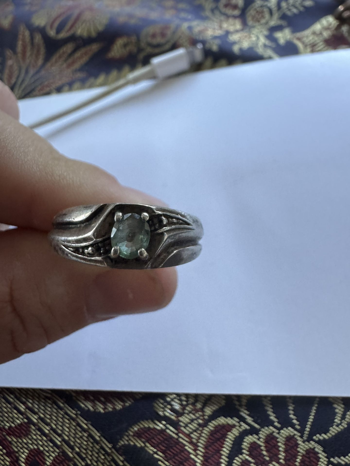 Sterling Silver Ring With Alexandrite Stone. Size 9.5