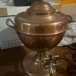 Antique, Victorian, Brass and Copper Samovar, Tea Urn