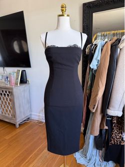 Marciano black  midi dress with a built-in lace bra