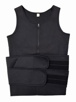 XL Waist Trainer Vest with Adjustable Compression Belt – Black – Excellent Condition