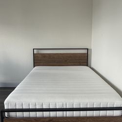  Full-Size Bed Frame + Firm Mattress (IKEA)