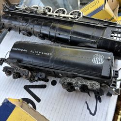 Model  Vintage American Flyer Metal Model Toy Engine and Car