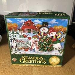 Season's Greetings Christmas Tree Farm  1000 Piece Jigsaw Puzzle