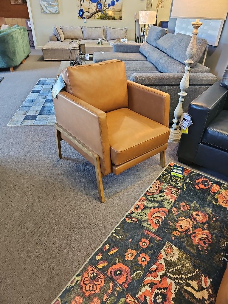 Faux Leather Accent Chair