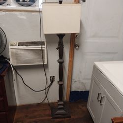 55"  High  Heavy  Solid  Wood  Lamp 