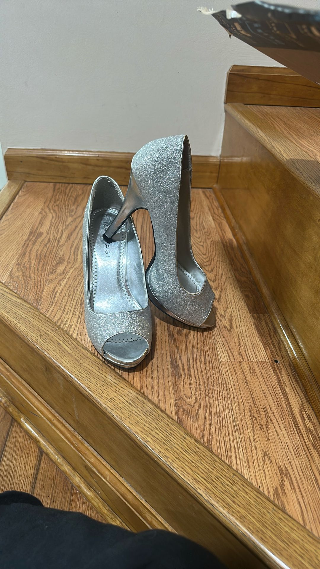 Silver Glitter Heels
