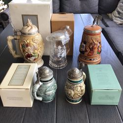 Vintage Avon Ceramic Dated & Numbered Collector’s Steins 1990’s Never Used New In Box NFL NBA Santa