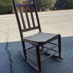 Vintage Child Wooden Rocking Chair