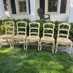 Platypus Provincial Ladder Back Dining Room Chairs 