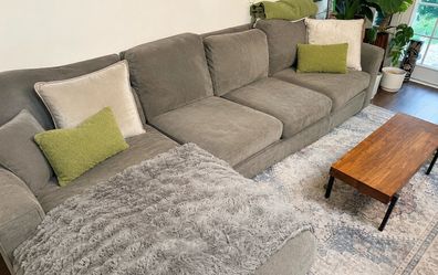 Living Spaces Oversized Modular Cloud Sectional – Gray