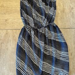 GAP Size Small Ladies Summer Black/White 100% Polyester Dress