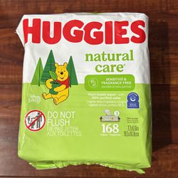 Huggies Natural Care Baby Wipes: Sensitive And Fragrance Free: 3 Individual Packs: 168 Count Total: $7