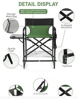 New Director / make-up artist chair! Built-in Cup Holder, Side Table, Storage Pocket
