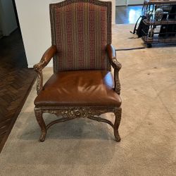 High Back Leather Appointed Arm chair