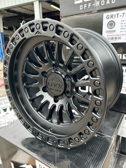 LOCK OFF-ROAD GRIT 17x9 6x139 OFFSET 1mm MATTE BLK/MATTE BLK RING $225 each