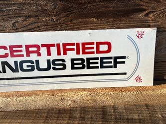 Vintage Certified Angus Beef Plastic Sign